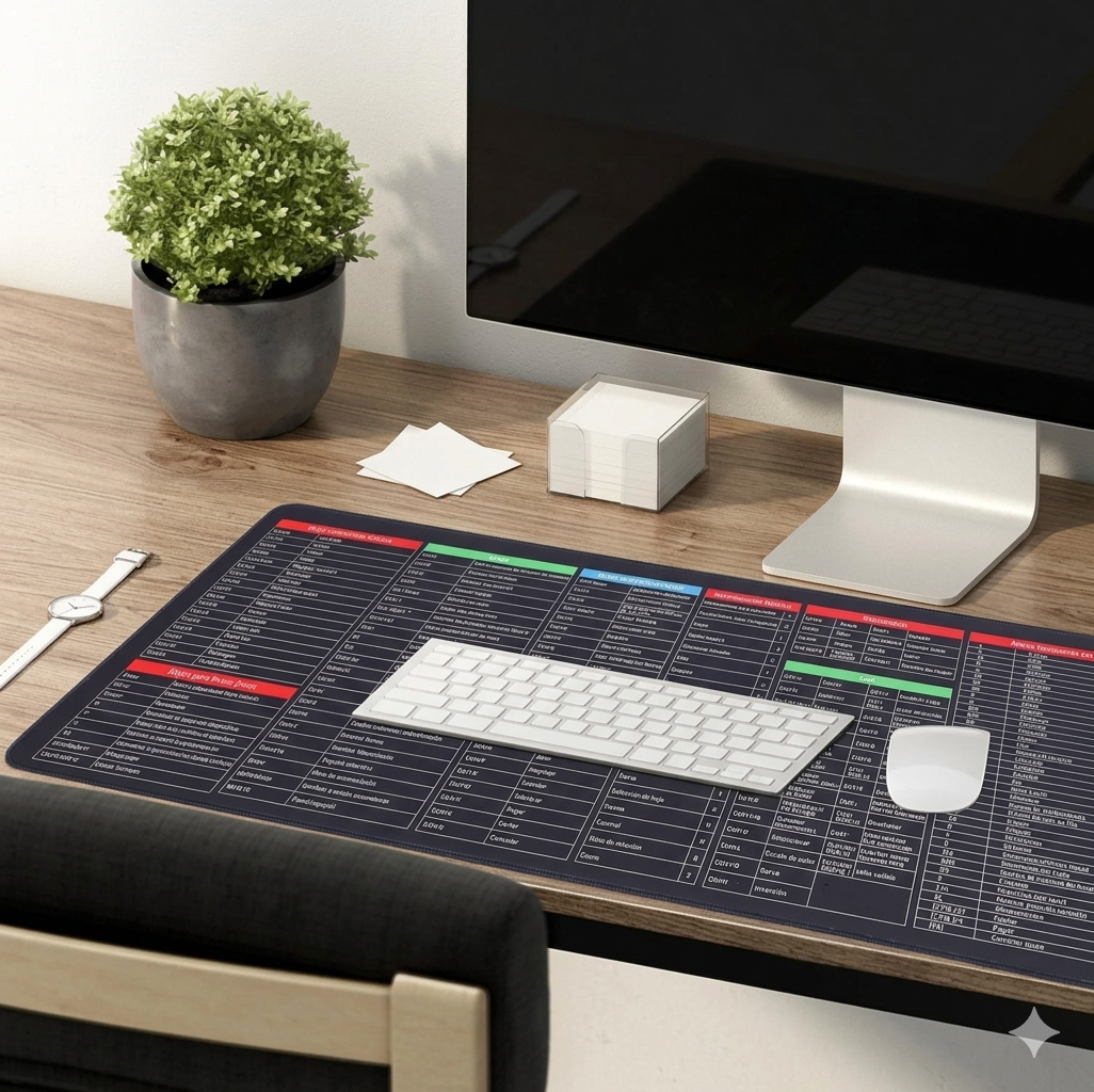 Mat of Shortcut Keyboard Mouse Pad Mat Mouse Pads for Desk Quick Key Super Large Anti-slip Keyboard Pad Desk Accessories Desktop Mouse Pad Office Oversized Big Mouse Pad Rubber (80—30 Cm)
