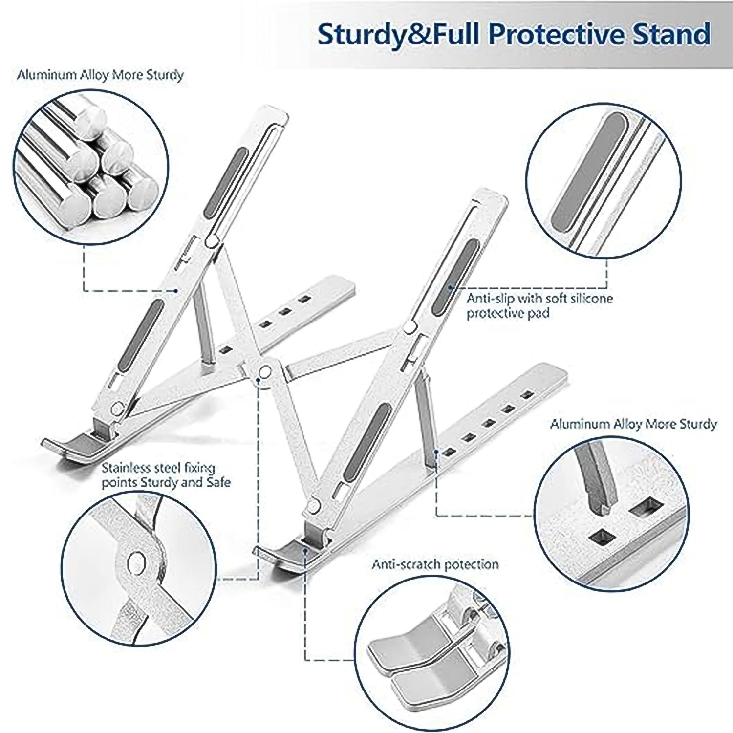 Foldable Adjustable Aluminum Laptop Stand – Ergonomic & Portable