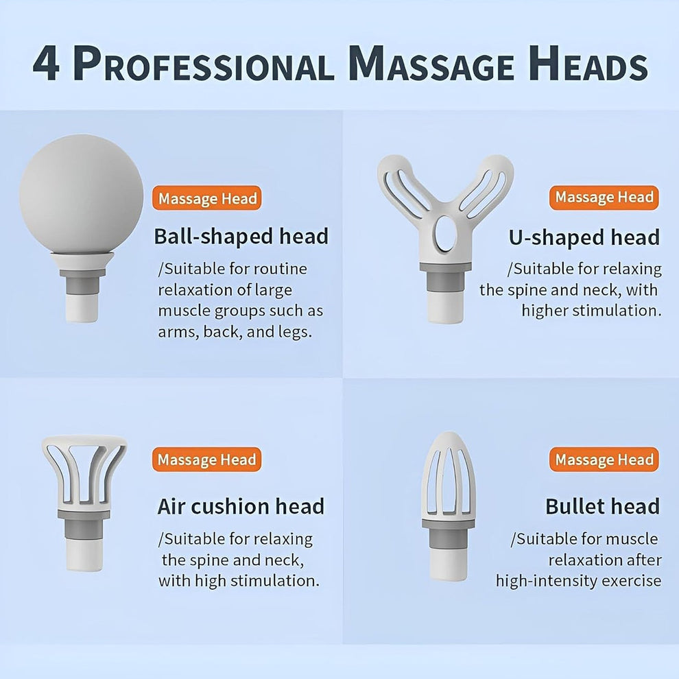 Electric Vibrating Massage Gun with Multiple Interchangeable Heads